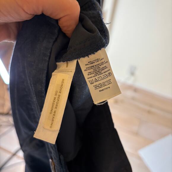 Ann Taylor NWOT Women's Linen Chambray High Rise Wide Leg Crop‎ Pants Size 12 - Picture 5 of 6